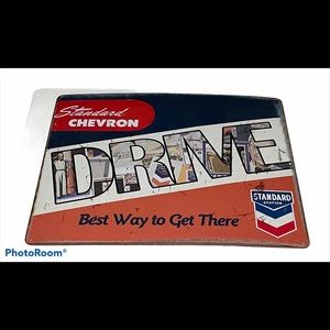 Chevron tin sign